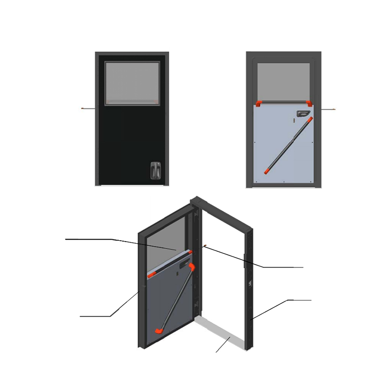 Porta elétrica da cabine do caminhão de bombeiros